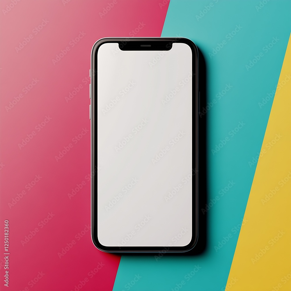 Leinwandbilder stylish smartphone mockup on vibrant colored background ready for app display : generative ai