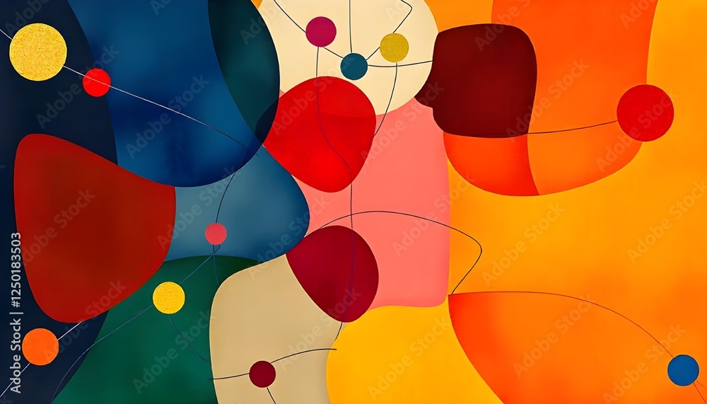 Poster zero discrimination day an abstract composition of interconnected shapes and colors, representing the interconnectedness of humanity and the importance of inclusivity