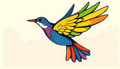 Obraz premium zero discrimination day a stylized illustration of a bird with colorful feathers flying freely, symbolizing freedom from discrimination and prejudice
