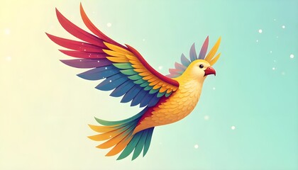 Obraz premium zero discrimination day a stylized illustration of a bird with colorful feathers flying freely, symbolizing freedom from discrimination and prejudice