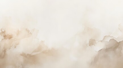Abstract neutral tones, soft watercolor clouds, background design