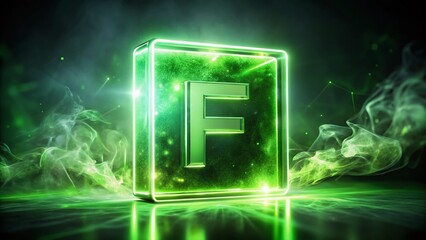 Fluorine F Chemical Element Symbol - Science Education Stock Photo