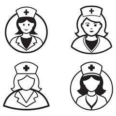 Nurse icon silhouette vector.