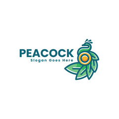 Peacock Simple Mascot Logo