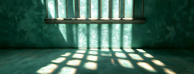 Prison cell sunlight shadows