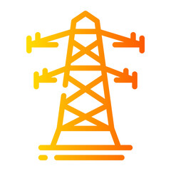 electric tower Line Gradient Icon
