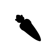Black Carrot silhouette vector illustration on white background