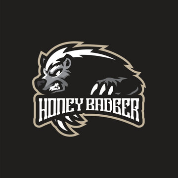 Badger mascot logo design vector with modern illustration concept style for badge, emblem and t shirt printing. Honey badger illustration for sport team.