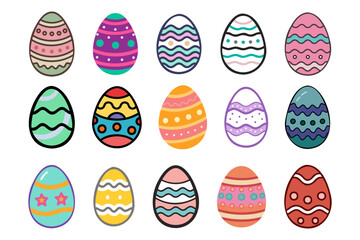 Collection of Colorful Cartoon Easter Eggs