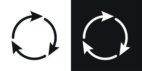 Recycle icons set vectors black and colored style