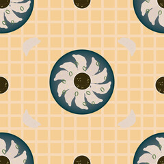 Dumpling Food Pattern Illustration