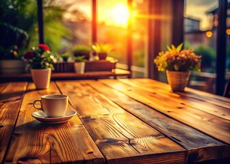 Happy Sunday: Rustic Wooden Table in Warm, Vintage Low Light