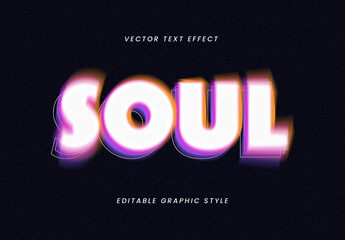 White And Purple Bright Font Glow Blur Text Effect