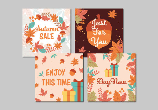 Autumn Season Themed Social Media Templates