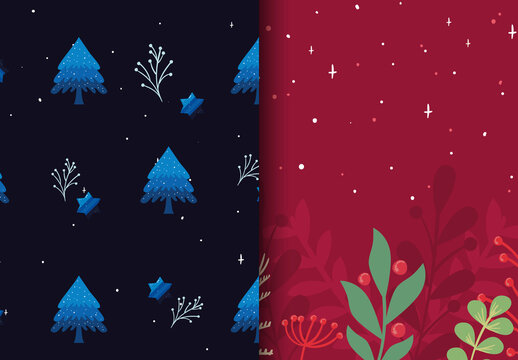 Happy Merry Christmas Festive  Backgrounds Set