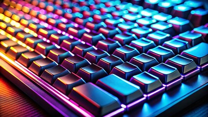 Obraz premium High-Depth-of-Field Photo: Pressed Keyboard Keys & On-Screen Results