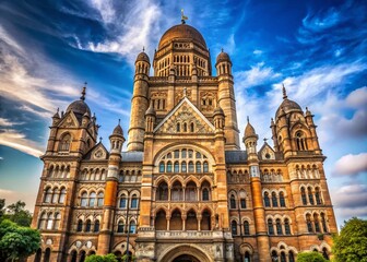 Naklejka premium Historic BMC Municipal Building, Mumbai - British Colonial Architecture in India