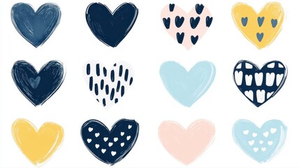 Fototapeta premium Colorful Heart Patterns for Celebrations and Romantic Themes