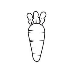 Carrot vegetable sketch in white stock line art