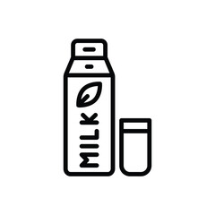 Black line icon for organic milk