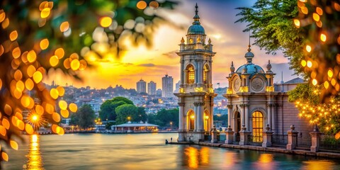 Istanbul Dolmabahce Palace Entrance Tower, Bokeh, Golden Horn View, Ottoman Architecture, Turkey