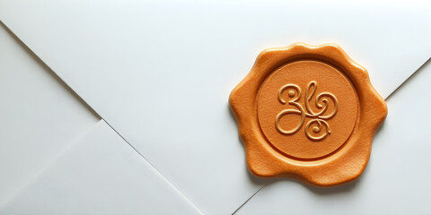 A high-resolution shot of an envelope mockup with a wax seal stamp and embossed logo