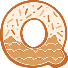 Gingerbread Biscuit Alphabet Q Letter Cartoon