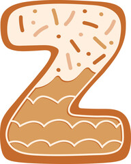 Gingerbread Biscuit Alphabet Z Letter Cartoon