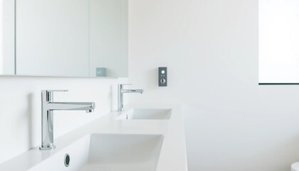 Modern Bathroom Sinks with Chrome Faucets and Minimalist Design
