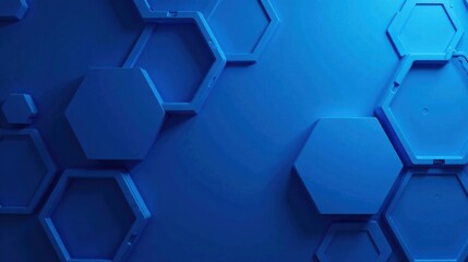 Abstract Hexagon Pattern  A Deep Blue 3D Geometric Design