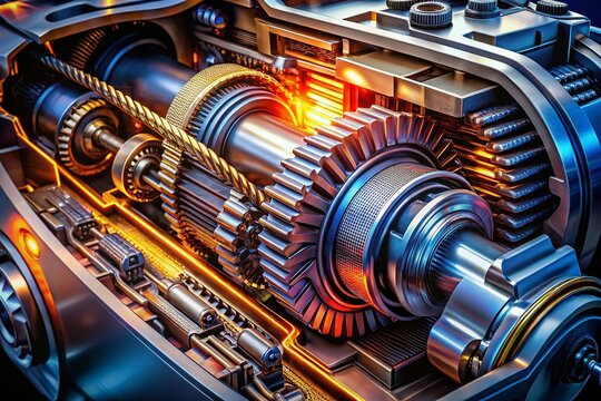 Long Exposure:  Isolated Automatic Double Clutch Transmission Cutaway