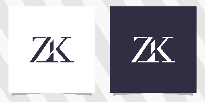 letter zk kz logo design vector