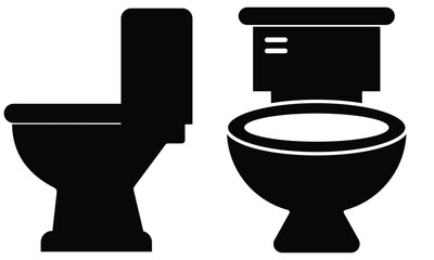 Toilet cleaning bowl black line icon. Toilet icon.  Bathroom cleaning. Restroom or bathroom symbol or logo. Vector toilets man or woman urinate to cleanup. Toilet equipment.
