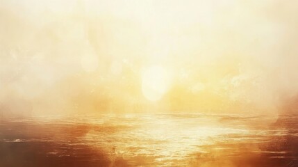 Golden Sunset over Water Abstract Background with Bokeh and Soft Light, Calm and Serene.