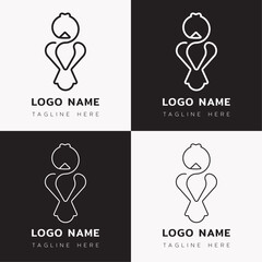 Bird logo, continued line modern and minimal animal logo for branding and company or business branding. Cute abstract bird line logo for pet shop, cafe, veterinary hospital, clinic and farm