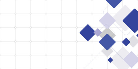 White background with abstract blue grey square decoration. Vector illustration for modern presentation background, brochure design, business card background, website slider, landing page