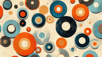Abstract design featuring colorful circles on a textured background, ideal for creative projects