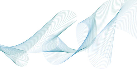 Blue waves abstract business background. Technology wavy lines - vector isolated on transparent.