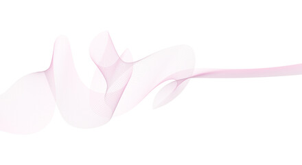 Undulate pink wave swirl, frequency sound wave, twisted curve lines with blend effect. Technology, data science, geometric border. Isolated on white background. Vector illustration.