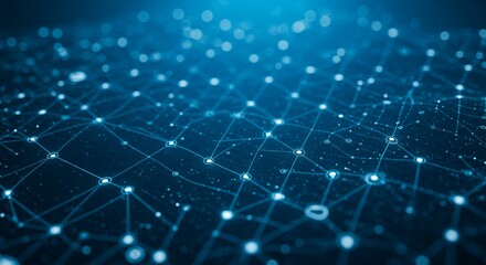 Obraz premium Abstract network of interconnected nodes with digital technology concept