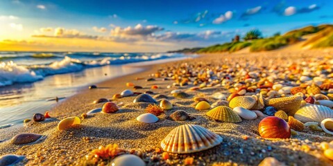 Macro Photography: Sylt Island Beach, Kampen, Germany -  Close-up Textures of Sand, Shells, and Seaweed