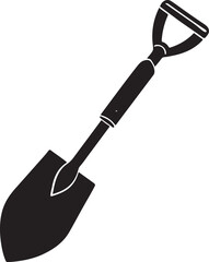 Auger Rustic Tool for Gardening, Silhouette vector art illustration