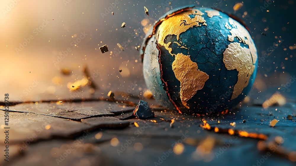 Poster A captivating 3D visualization showcasing the dynamic movement and shifting of Earth s tectonic plates as they collide subduct and transform the planet s surface over geological timescales
