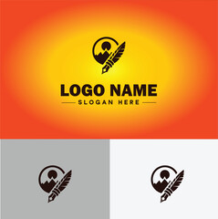 Writing Services icon Copywriting Editorial services Content creation flat logo sign symbol editable vector