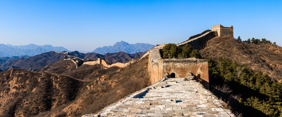 Jinshanling Great Wall, a section of the Great Wall of China built from 1570 CE during the Ming...