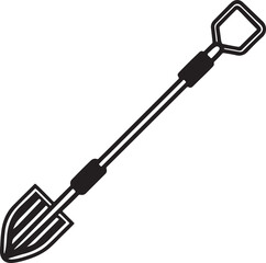 Auger Rustic Tool for Gardening, Silhouette vector art illustration