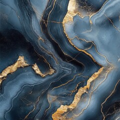 Elegant Blue and Gold Marble Abstract Background Texture