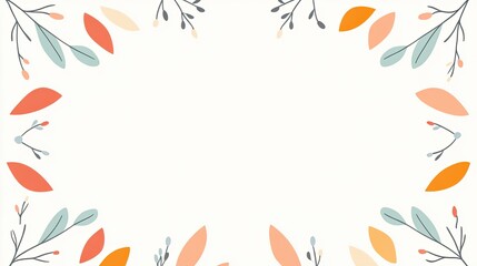 Decorative floral border design with soft colors, perfect for invitations and greeting cards