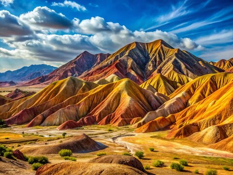 Majestic Color Mountain Damghan Iran: High-Resolution Stock Photo of Damghan's Striking Landscape
