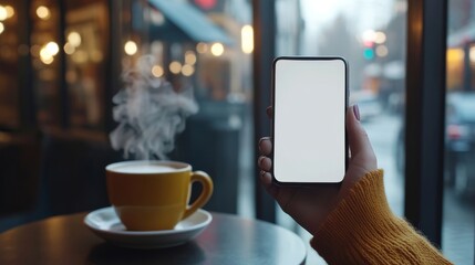 a woman hand holding a smartphone
